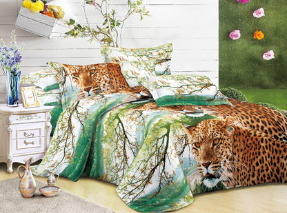 Duvet Cover set 3D Quilt Cover set 3 Pcs Bedding Animal Floral Rose 55 GSM