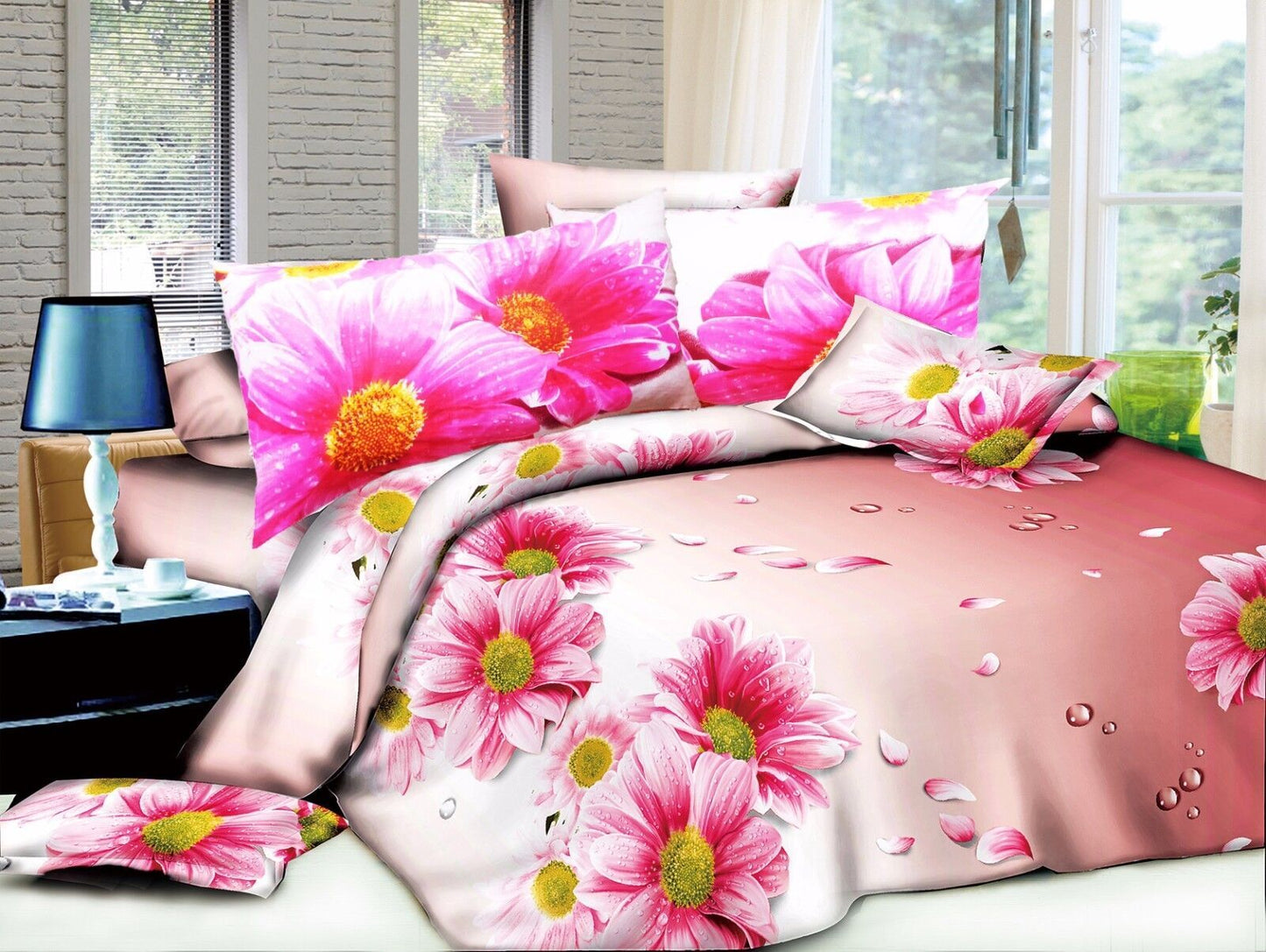 Duvet Cover set 3D Quilt Cover set 3 Pcs Bedding Animal Floral Rose 55 GSM
