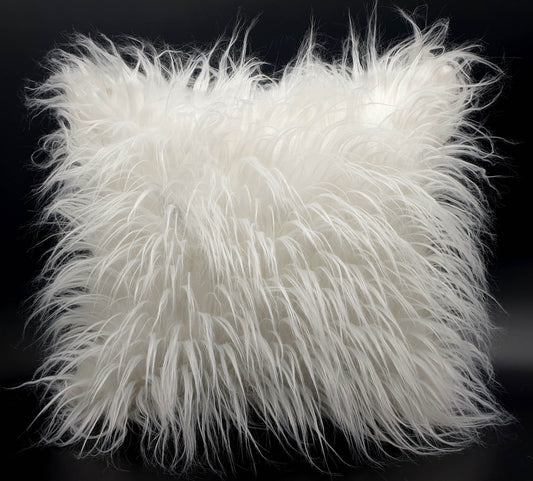 large cushion cover or cushions long Shaggy faux fur cushions WHITE