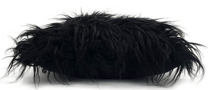 large cushion cover or cushions long Shaggy faux fur cushions BLACK side view