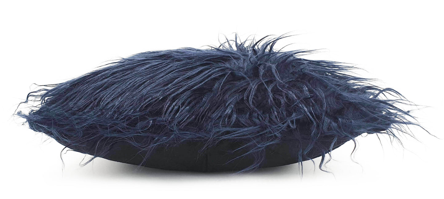 large cushion cover or cushions long Shaggy faux fur cushions NAVY BLUE