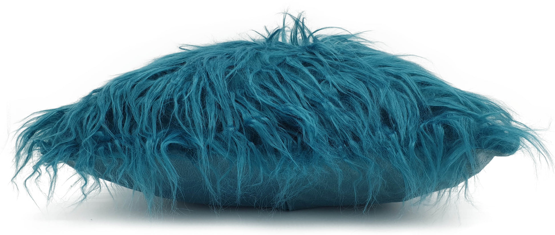 large cushion cover or cushions long Shaggy faux fur cushions TEAL BLUE side view