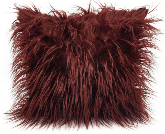 large cushion cover or cushions long Shaggy faux fur cushions WINE RED