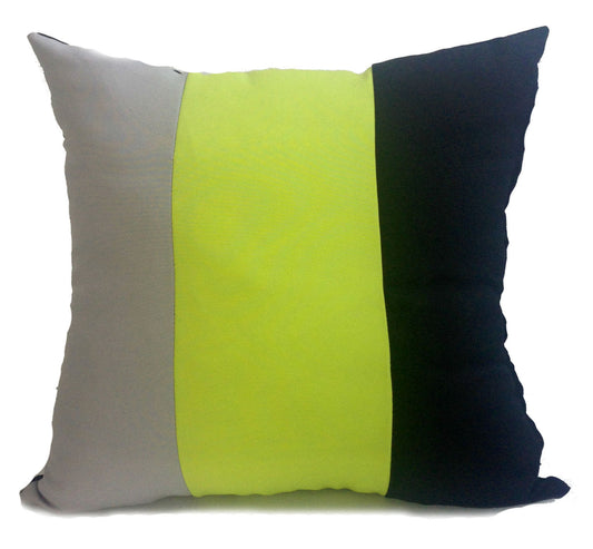 large 3 tone Striped cushions + covers or covers only GREEN