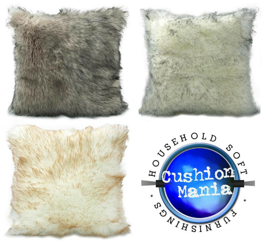 Shaggy faux fur Thick Pile cushions or covers 17"x17"