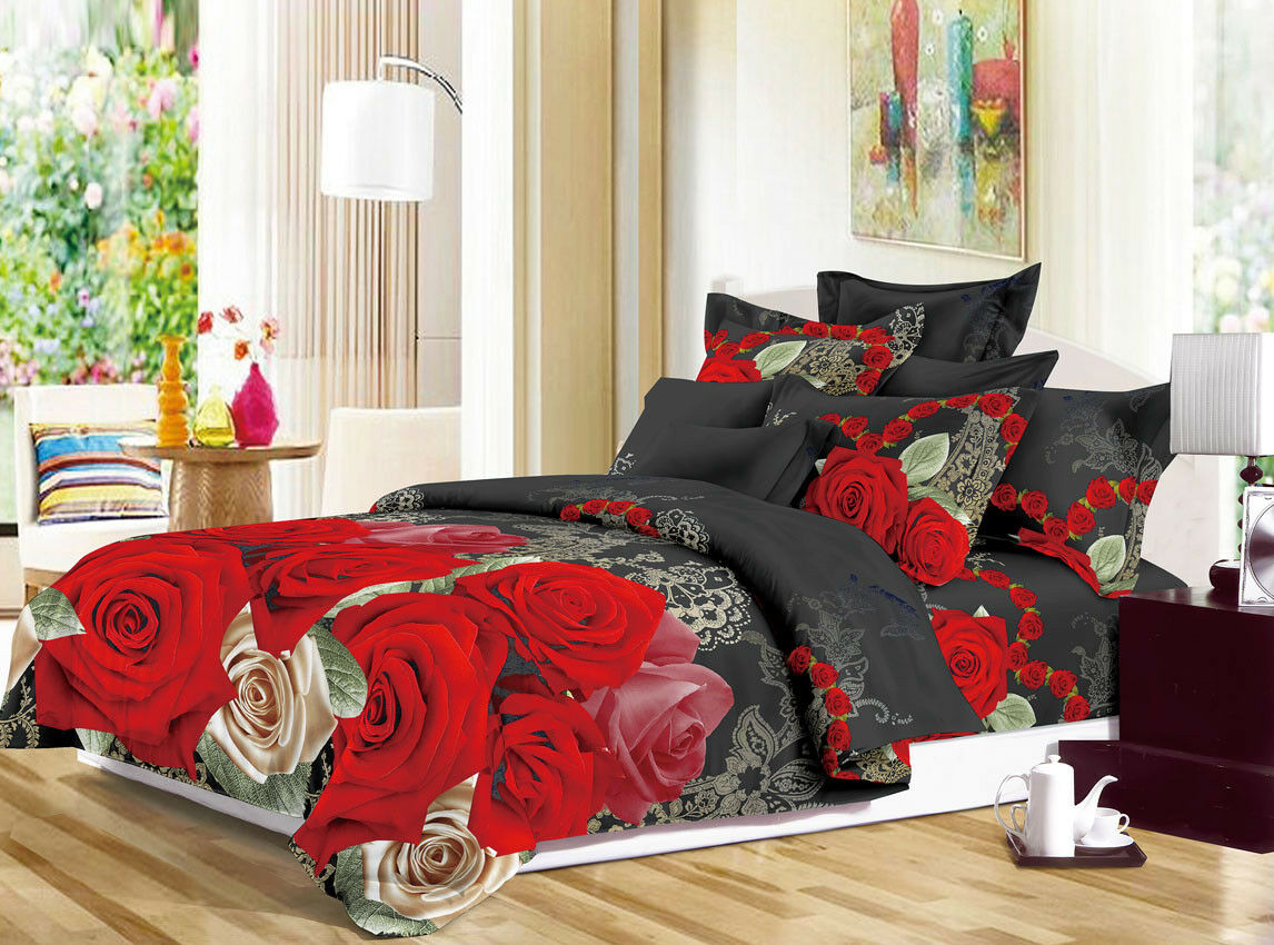 3D Duvet cover set Double King with 2 Pillow Cases 80 GSM