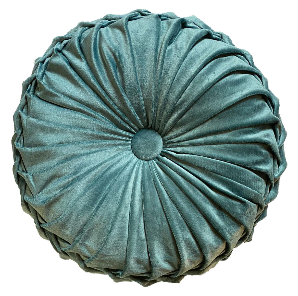 Holland Push Velvet Round Cushions Teal Green