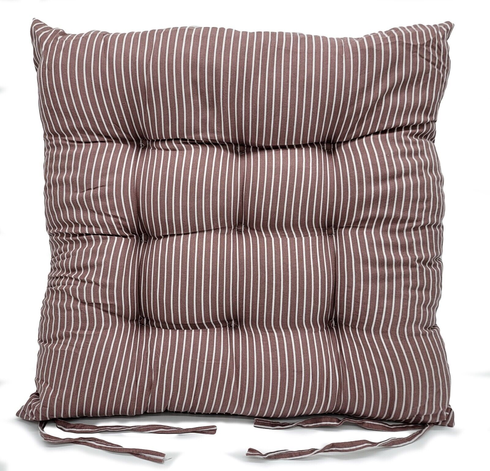 Seat Pad Dining Garden Kitchen Chair Pads Tie On Striped Brown
