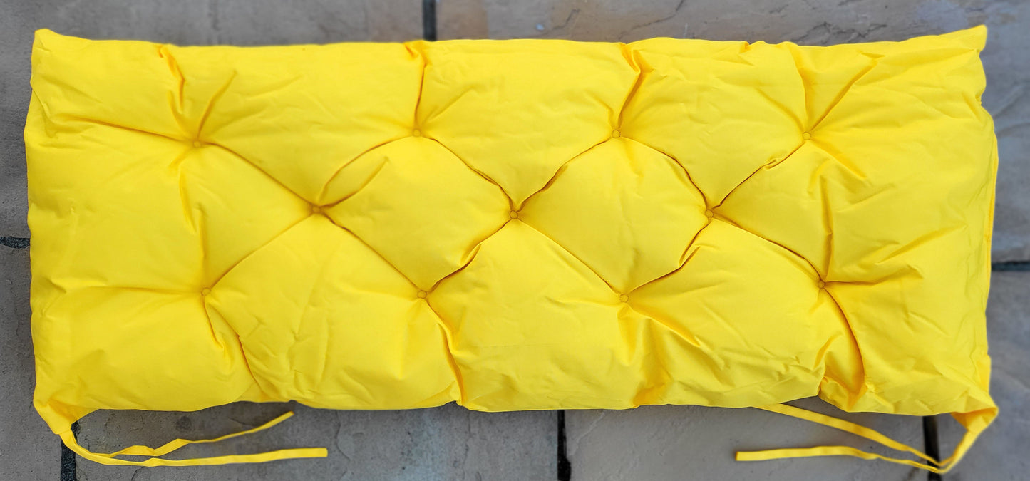 Waterproof Outdoor Garden Chunky Bench Seat Pads Yellow