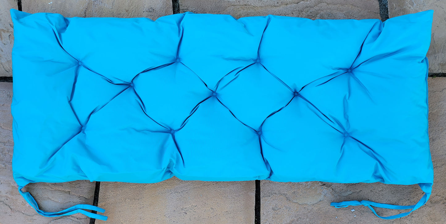 Waterproof Outdoor Garden Chunky Bench Seat Pads Turquoish Blue