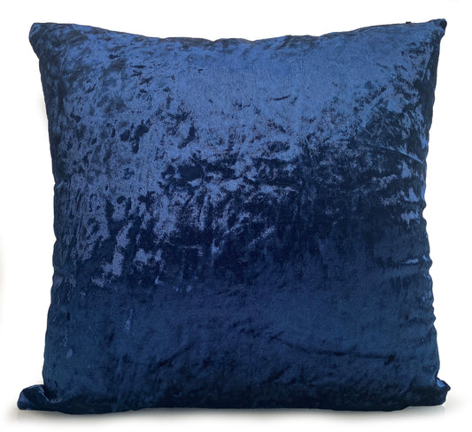 Velvet Cushion Cover Cushions Plain Crush Velvet 17"x17" 20"X20" 23"X23" NAVY BLUE