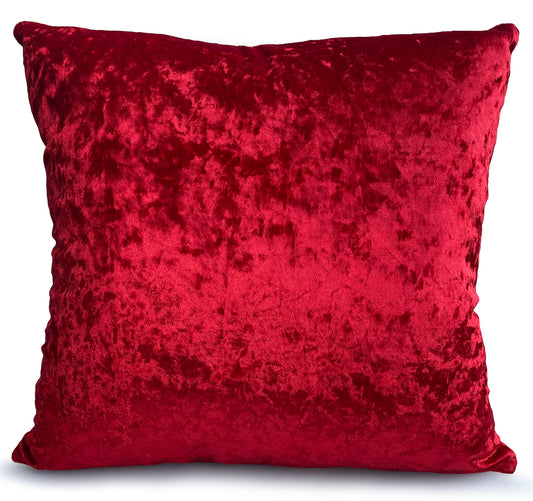 Velvet Cushion Cover Cushions Plain Crush Velvet 17"x17" 20"X20" 23"X23" RED