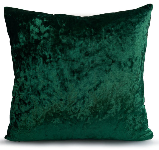 Velvet Cushion Cover Cushions Plain Crush Velvet 17"x17" 20"X20" 23"X23" BOTTLE GREEN