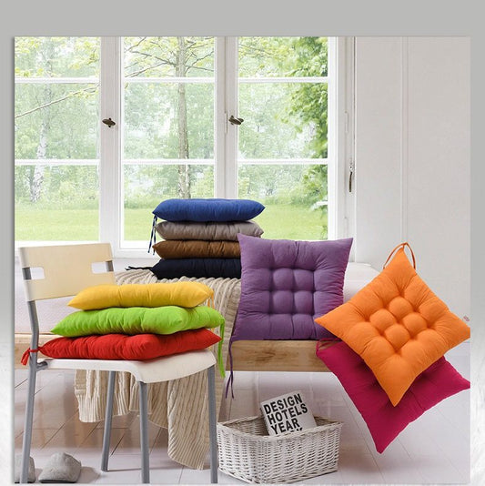 Seat Pad Dining Garden Kitchen Chair Cushions Tie On Plain