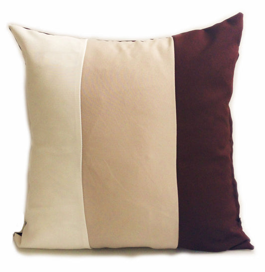 large 3 tone Striped cushions + covers or covers only BROWN