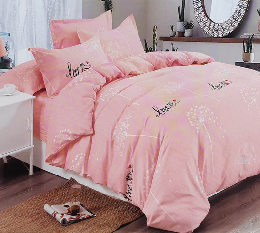 Duvet Cover Set with Pillow Cases 90 GSM LOVE PINK