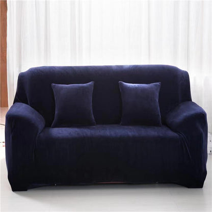 Sofa Covers Plush Velvet Stretch Fit With Tuckers Navy