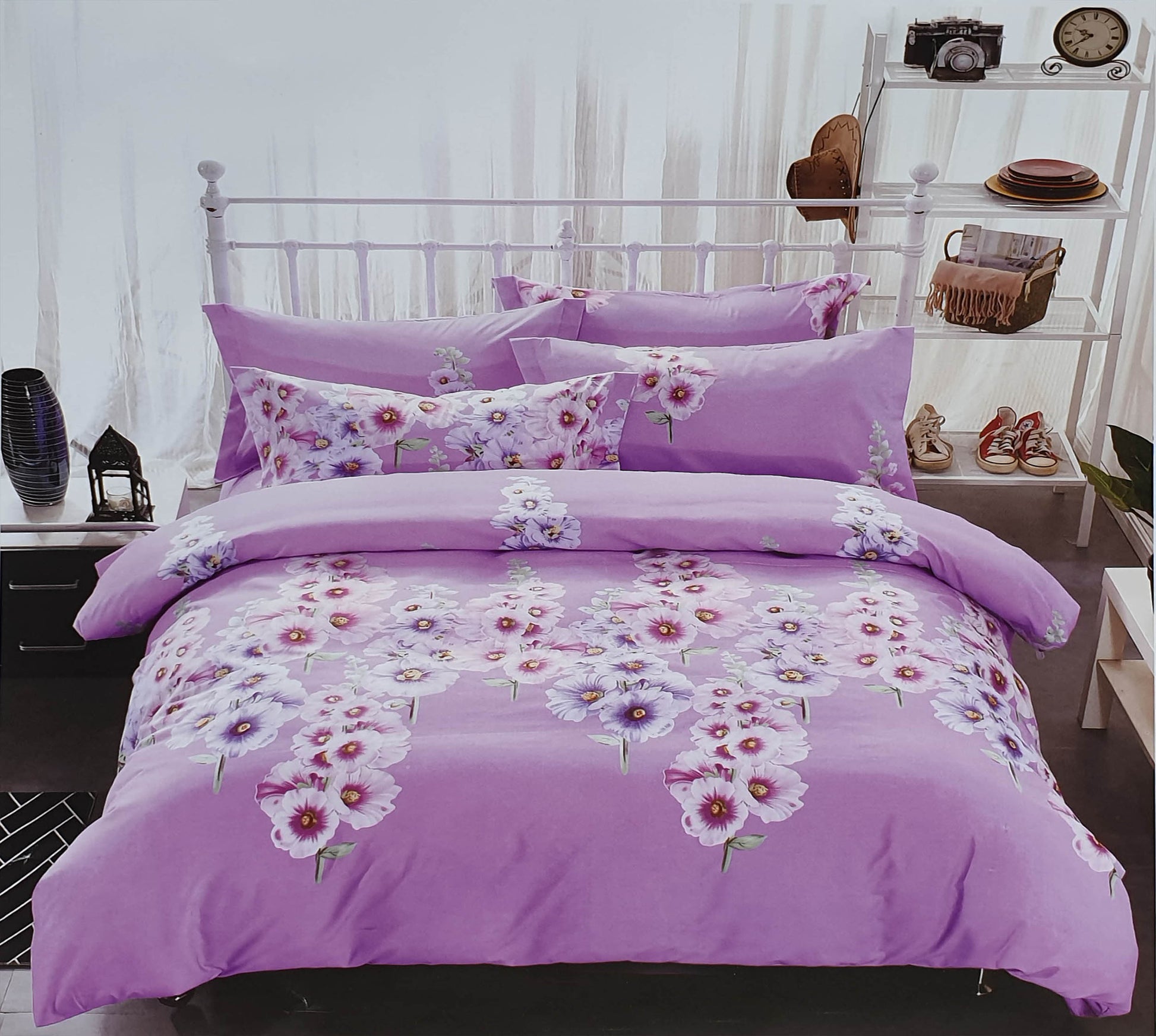 Duvet Cover Quilt Cover Bedding Set Double King size Orchid Purple