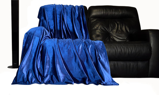 Throw over bedspread PLUSH Velvet New Sofa or bed Throw or Cushion Cover NAVY BLUE