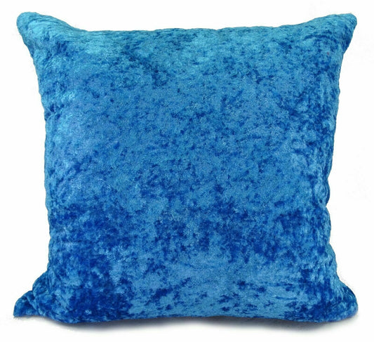 Velvet Cushion Cover Cushions Plain Crush Velvet 17"x17" 20"X20" 23"X23" TURQUOISH BLUE