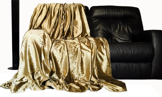 Throw over bedspread PLUSH Velvet New Sofa or bed Throw or Cushion Cover GOLD