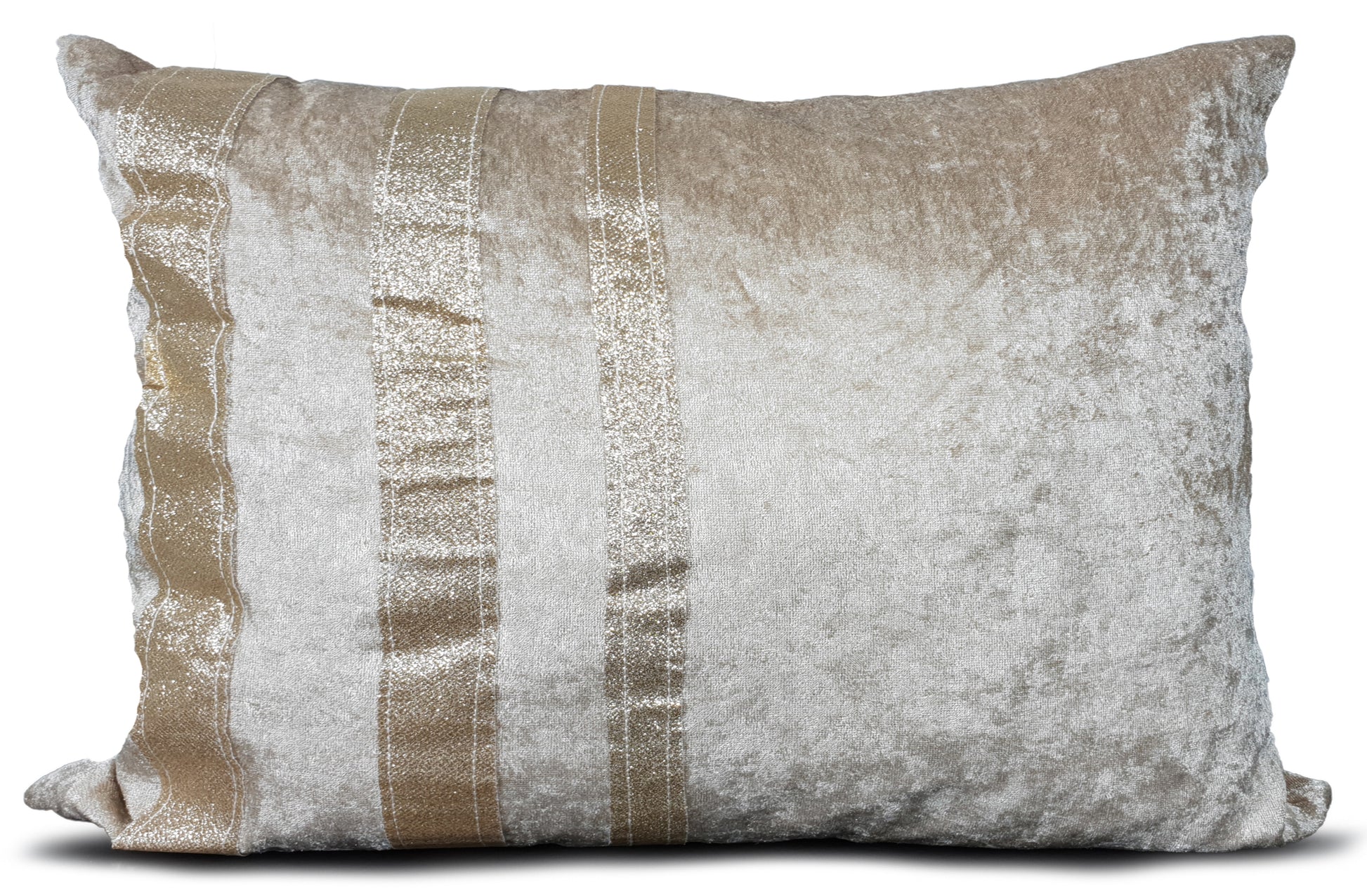 Cushions Covers Velvet Crushed or filled cushions Glitter stripe CHAMPAGNE GOLD 17"x12"