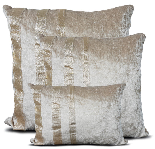 Cushions Covers Velvet Crushed or filled cushions Glitter stripe CHAMPAGNE GOLD