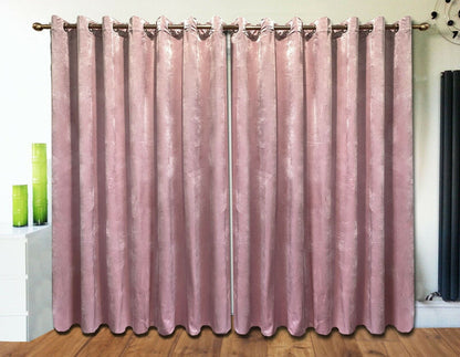 Eyelet Curtains Ring Top Lined Curtains Italy Plush Velvet Bush Pink