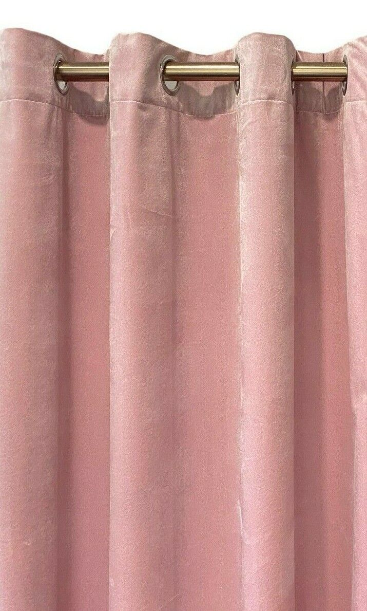 Eyelet Curtains Ring Top Lined Curtains Italy Plush Velvet Bush Pink Material view