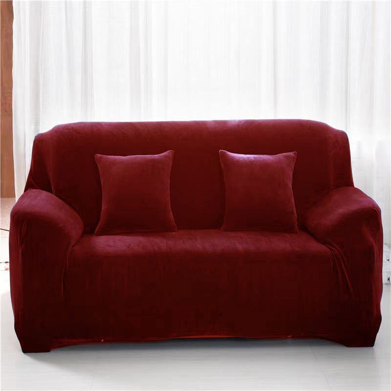 Sofa Covers Plush Velvet Stretch Fit With Tuckers Wine Red